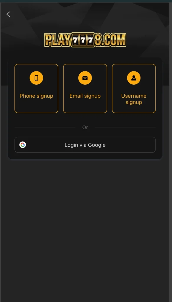 PLAY7778 GAME SIGNUP